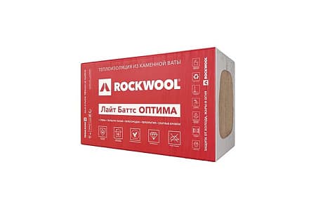 Теплоизоляционная плита Rockwool Лайт Баттс Оптима 50, 1000х600, упаковка 0,3 м3 (5 плит)