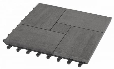 Садовый паркет Люкс 7 GRINDERDECO ДПК, 300x300 мм, серый базальт, упаковка 10 шт.