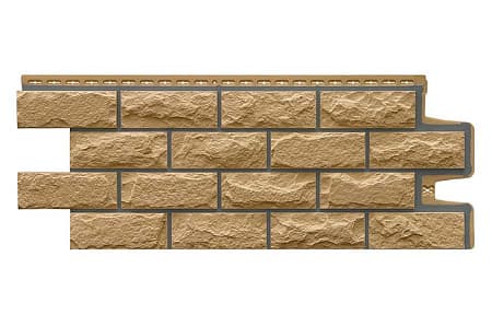 Фасадная панель Grand Line Design, Колотый камень 1134х423мм, песочный, со швом RAL 7006