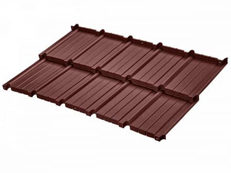 Металлочерепица BudMat (БудМат), коллекция Мурано, X-Matt 0.5, цвет 757 (вишневый)