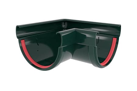 Угол желоба 90º универсальный ПВХ Grand Line 135 мм, RAL 6005 зеленый мох