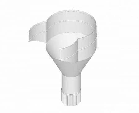 Воронка открытая D150 мм, Zn + порошк.покраска, цвет RAL 9003 (сигнально-белый)