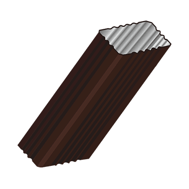Труба водосточная 76х102 мм Металл Профиль Бюджет, PE, 3000 мм, цвет коричневый (RAL 8017)