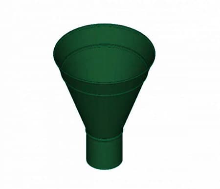 Воронка конусная D150 мм, Zn + порошк.покраска, цвет RAL 6005 (зеленый мох)