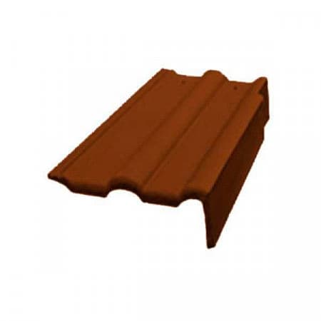 Боковая цементно-песчаная черепица Braas (Браас), правая, серия Франкфуртская, цвет темно-коричневый, 420х330 мм