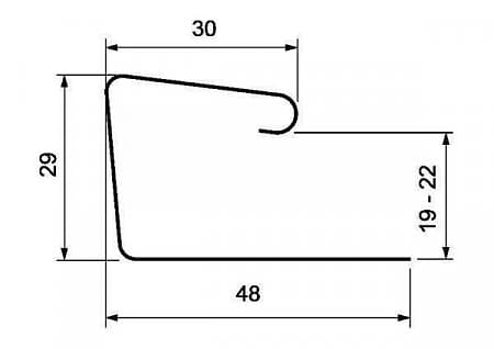 Профиль универсальный J 7/8 Grand Line, бежевый, 3000 мм