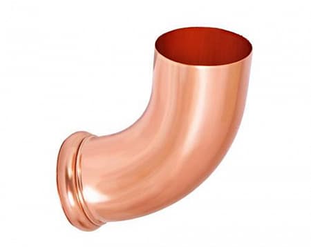 Отвод трубы декорированный D90 Aquasystem, медь