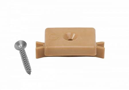Клипса пластиковая с саморезом GRINDERDECO, шовный монтаж, бежевый, упаковка 50 шт.