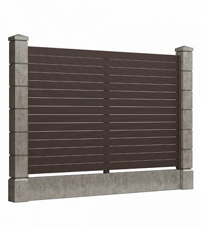 Заборные заполнения Модель 4 GRINDERDECO, ДПК, 3000х2000 мм, шоколад