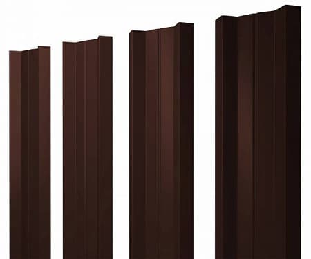 Штакетник металлический Grand Line (Гранд Лайн), М-образный, PE 0.45, цвет RAL 8017 (коричневый)