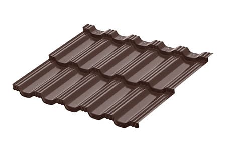 Модульный профиль Aquasystem Гетеборг XXL, 0.45 PE, Zn 140, 1205х865 мм, RAL 8017 коричневый