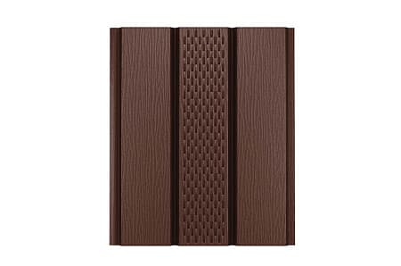 Софит с центральной перфорацией AQUASYSTEM, 0.5 PE Matt, Zn 140, 2400х303 мм, RAL 8017 коричневый