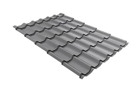 Волновой профиль Grand Line Classic, 0,5 GreenCoat Pural BT Matt, Zn 275, RR 21 светло-серый (RAL 7040 серое окно)