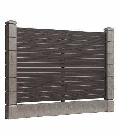 Заборные заполнения Модель 4 GRINDERDECO, ДПК, 3000х2000 мм, асфальт