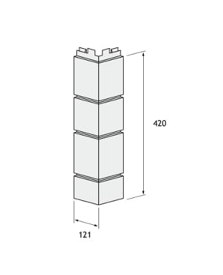 Угол наружный Vox Solid Sandstone (под камень), темно-коричневый, 446х121 мм