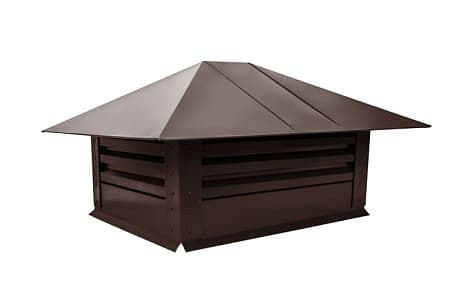 Дымник на трубу (колпак) с жалюзи Grand Line 500х500 мм, 0.5 Satin, RAL 8017 (шоколад)