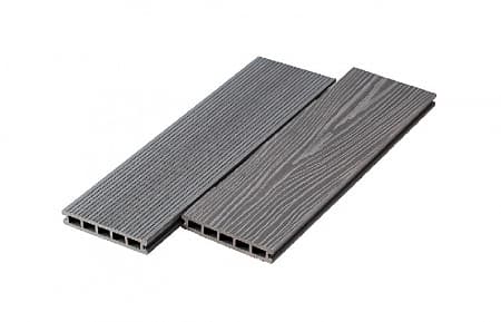 Террасная доска UnoDeck Ultra ДПК (пустотелая, шовная), 4000x150x24 мм, серый