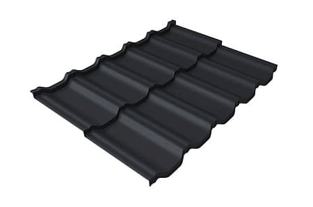 Волновой профиль Grand Line Kvinta Uno, 0,5 GreenCoat Pural BT, Zn 275, RR 23 темно-серый (RAL 7024 мокрый асфальт)