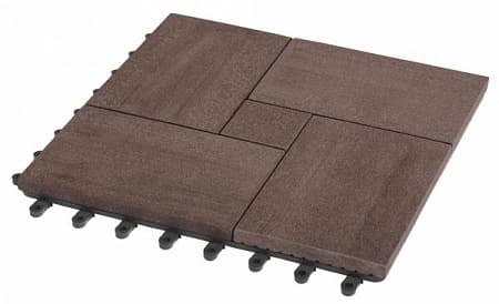 Садовый паркет Люкс 7 GRINDERDECO ДПК, 300x300 мм, шоколад, упаковка 10 шт.