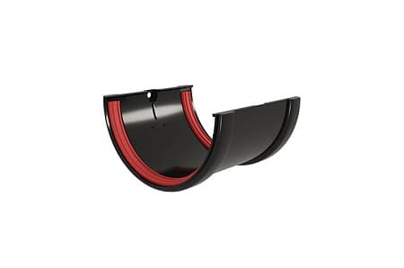 Соединитель желобов ПВХ Grand Line 120 мм, RAL 9005 черный