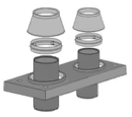 Верхний комплект D20-20 Schiedel Шидель под отделку металлом, двухходовой