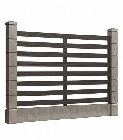 Заборные заполнения Модель 5 GRINDERDECO, ДПК, 3000х2000 мм, асфальт