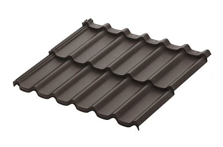 Модульный профиль Aquasystem Стокгольм XXL, 0.45 PE MATT, Zn 140, 1185х875 мм, RAL 8019 темно-коричневый