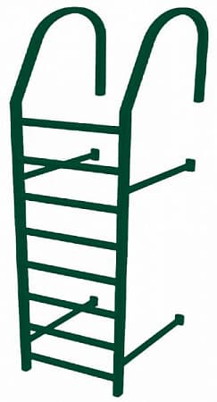 Лестница стеновая Grand Line (Гранд Лайн) 2,76 м, цвет RAL 6005 (зеленый)