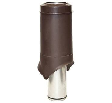Изолированный вентиляционный выход Pipe-VT 125 Krovent (Кровент) для помещений, коричневый