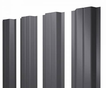 Штакетник металлический Grand Line (Гранд Лайн), П-образный, PE 0.45, цвет RAL 7004 (серый)