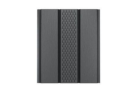 Софит с центральной перфорацией AQUASYSTEM, Rooftop Шелк, 2400х303 мм, RAL 7024 графит