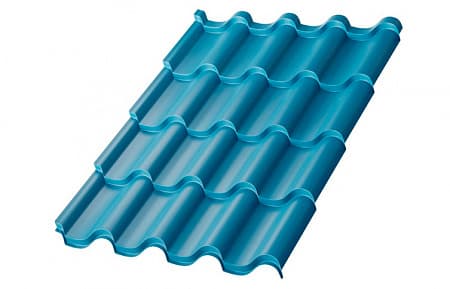 Металлочерепица Металл Профиль Монтерроса, PURETAN 0.5, синий RR35