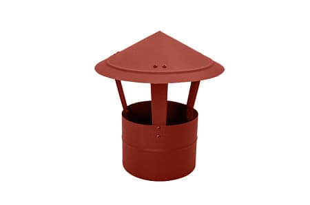 Дымник (колпак) на трубу круглый Grand Line d220, 0.5 Satin, RAL 3009 (оксидно-красный)