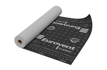 Мембрана супердиффузионная Eurovent CLASSIC, 120 г/м, 1,5 м x 50 пм, черная