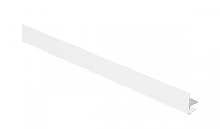 F-профиль увеличенный AQUASYSTEM (АКВАСИСТЕМ), алюминий 0.4 PE, 2000 мм, цвет RAL 9010 (мраморно-белый)