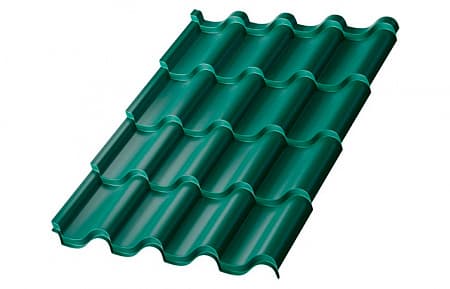 Металлочерепица Металл Профиль Монтерроса, PURMAN 0.5, зелёный мох RAL6005