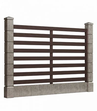 Заборные заполнения Модель 5 GRINDERDECO, ДПК, 3000х2000 мм, шоколад