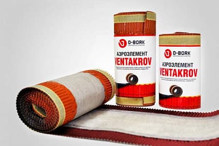 Рулонный аэроэлемент конька и хребта Ventakrov LUX D-BORK / Д-БОРК, 0.3х5.0 м, цвет красный