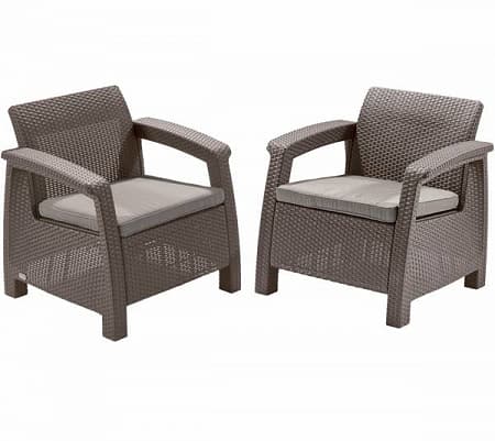 Набор кресел Corfu duo set Allibert (Аллиберт), цвет капучино