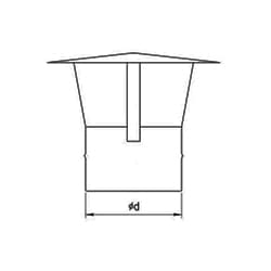 Дымник (колпак) на трубу круглый Grand Line d140, 0.5 GreenCoat Pural, RR 29 красный (RAL 3009)