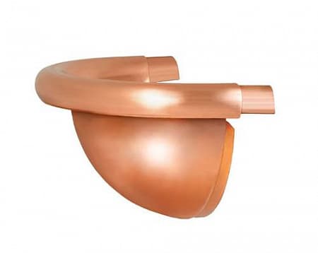 Заглушка универсальная полукруглая D125 Aquasystem, медь