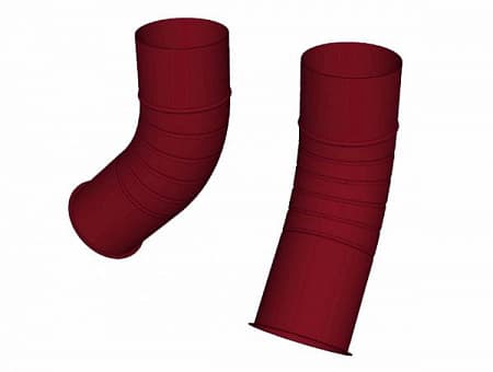 Колено гофрированное D120 мм, Zn + порошк.покраска, цвет RAL 3005 (красное вино)