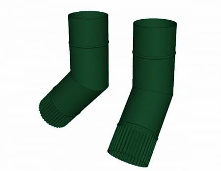 Колено фальц D120 мм, Zn + порошк.покраска, цвет RAL 6005 (зеленый мох)