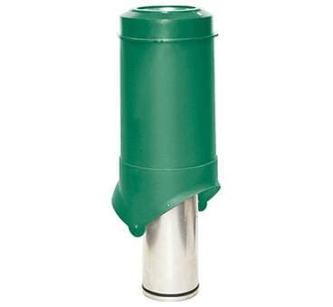Изолированный вентиляционный выход Pipe-VT 125 Krovent (Кровент) для помещений, зеленый