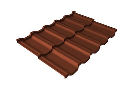 Волновой профиль Grand Line Kvinta Uno, 0,45 Drap, Zn 140, RAL 8004 терракота