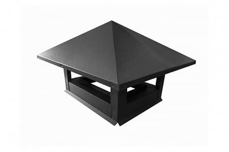 Дымник на трубу (колпак) Grand Line 520х390 мм, 0.5 Velur, RAL 7024 (мокрый асфальт)