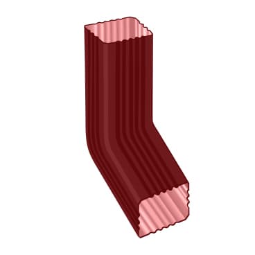 Колено трубы 60° 76х102 мм Металл Профиль Бюджет, PE, цвет красно-коричневый (RAL 3011)