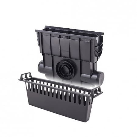 Пескоуловитель в комплекте с корзиной и крепежом, дренажная система Альта Профиль, черный