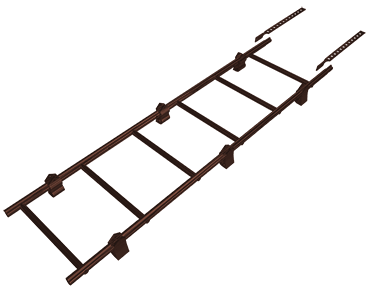 Лестница кровельная для фальца Оптима / Optima Grand Line, с креплением 1,92 м, цвет RAL 8017 (коричневый)