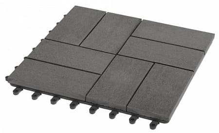 Садовый паркет Люкс 9 GRINDERDECO ДПК, 300x300 мм, серый базальт, упаковка 10 шт.